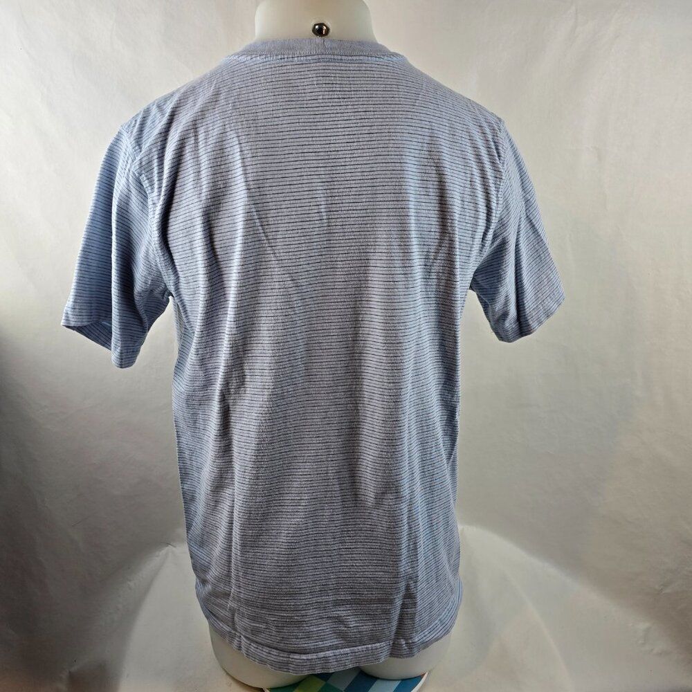 Carhartt T Shirt Men Medium Blue Striped Pocket Tee Workwear Relaxed Heavyweight - Picture 5 of 8